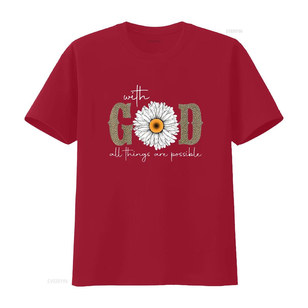 Faith For Women Christian With God All Things Are Comfortable T Shirt Fashionable Design vintage Washed Casual