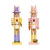 Easter Decor Party Supplies Decorative Rabbits Nutcracker Wooden Ornament for Festival Farmhouse Desktop Bookshelf Dining Room