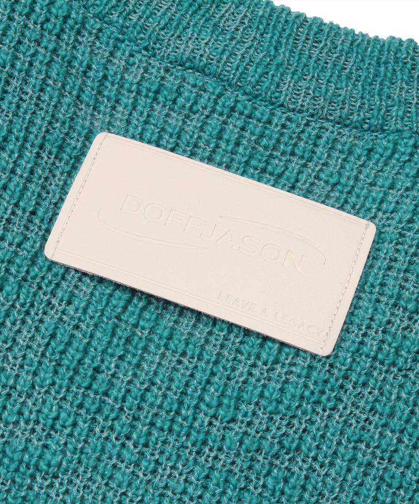 Doffjason Loose Fit Curly Knit Vest Teal Green