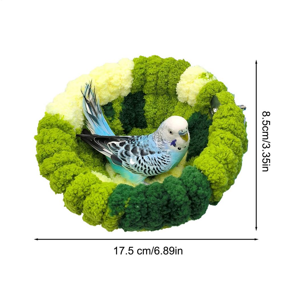 Bird Bed Autumn Winter Warm Cozy Bird Nest Plush Parrot Round Sleeping Bed House Toys for Small Animal Pet Bird Parrot Cage