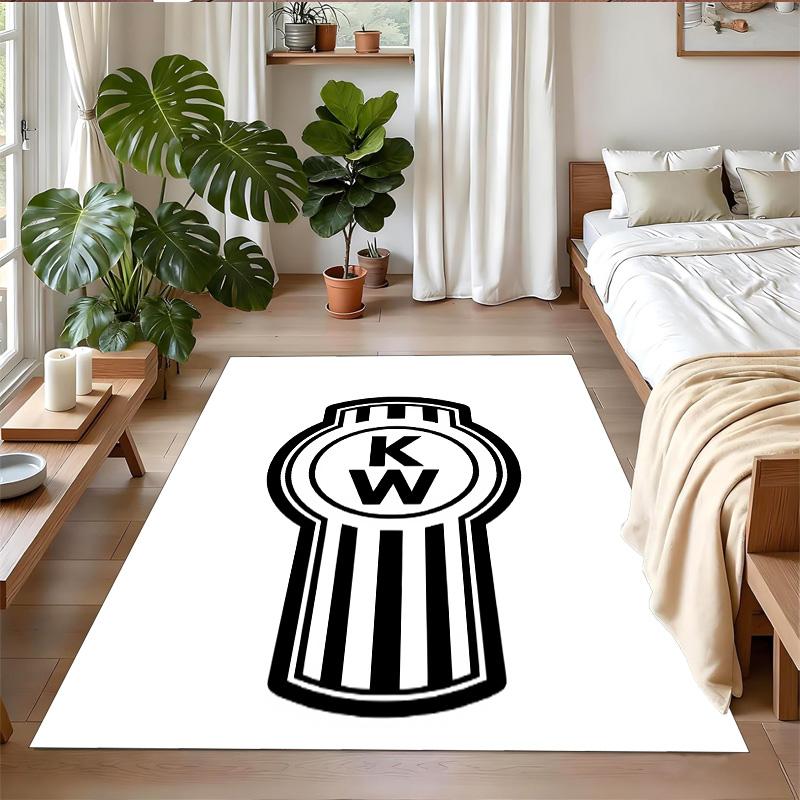 Anti‑Slip Crystal Velvet Floor Rug, Kenworth Trucks Design Carpet for Indoor Living Bedroom Home Decoration