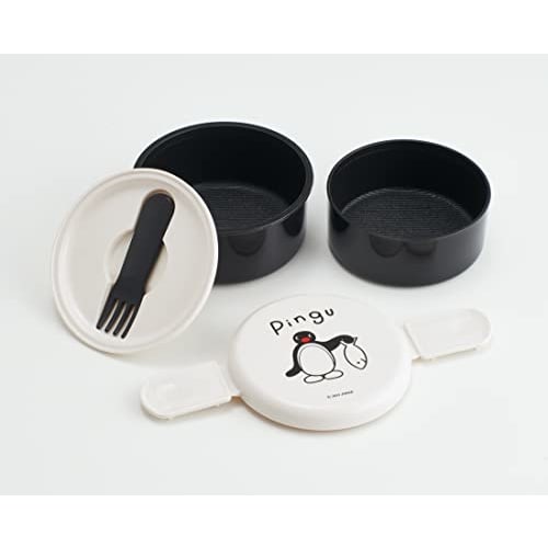 Skater Bento Box Pingu 500ml 2 Tier Round Antibacterial Made in Japan ONWR1AG-A