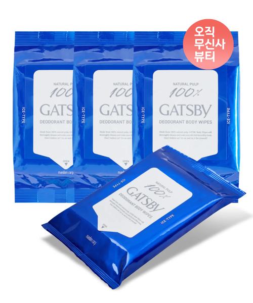 Gatsby Дезодорирующие салфетки для тела Ice Citrus 30 шт. 3 упаковки + Портативные 10 шт. FREE