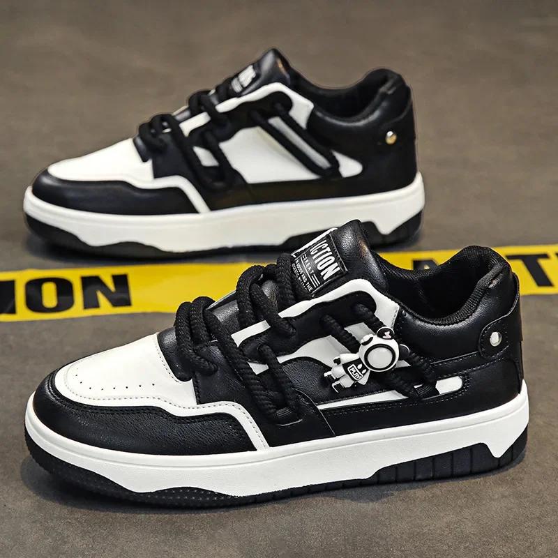 

Мужская обувь для скейтборда, удобная и дышащая вулканизированная обувь, модная обувь на платформе со шнуровкой Sapato Masculino 2024 44 чёрный