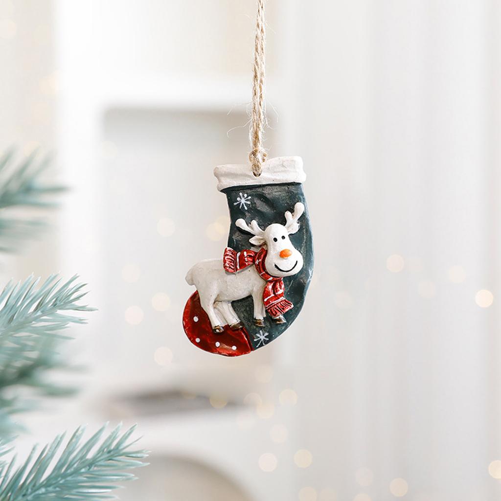 Christmas Creative Pendant Elk Stocking Ornaments Acrylic Flat Christmas Tree Home Ornaments