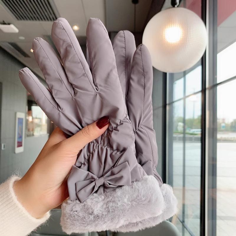Gloves winter women thickened and velvet cycling cold protection touch screen can touch cycling electric vehicles warm and windproof winter