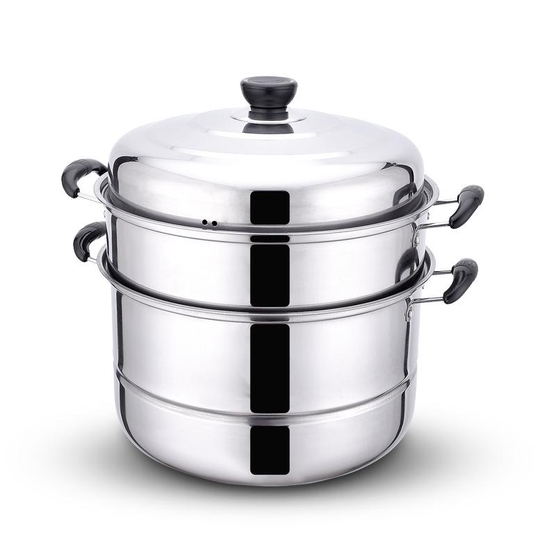 Stainless Steel Double Layer Steamer: Multi-Use Pot for Two or Three Layers - Ideal for Soups, Steaming Buns, and Fish on Induction or Gas Stoves