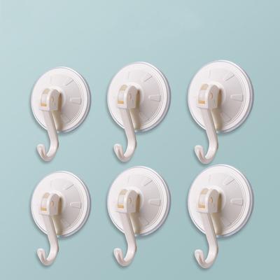 2pcs Suction Cup Hook Reusable Wall-mounted Vacuum Traceless Suction Cup Plastic Hook Toilet Bathroom Wall Punch-Free Hook