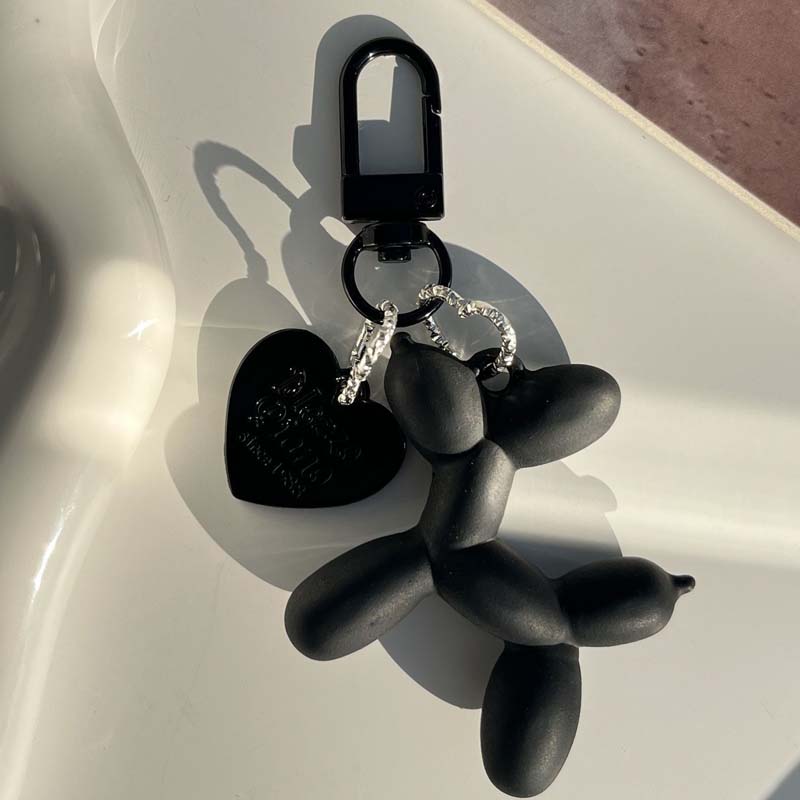 

Fashion Keychain Punk Balloon Dog Keychains for Women Bag Pendant Jewelry Trinket Girl s Car Key Ring Key Chain Accessories чорний