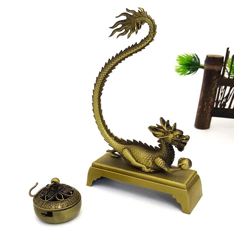 1pc Alloy Soaring Dragon Hanging Fragrance Chip Burner, Auspicious Cloud Incense Tablet Burner Home Decor (Without Incense)