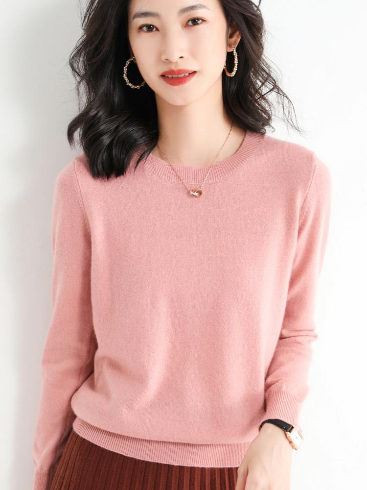 Winter Classic Style Cashmere Pullover Fashion Merino Wool Sweater Round Neck Long Sleeve Knitwear Soft Warm Basic' Clothing Top