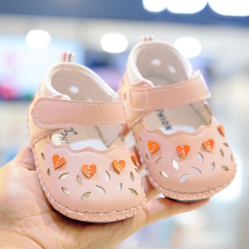 

Детская обувь Love Toddler Shoes Детская мягкая подошва Нескользящая детская обувь Весна-Лето Дышащая и милая детская обувь для новорожденных 13 10.5cm розовый
