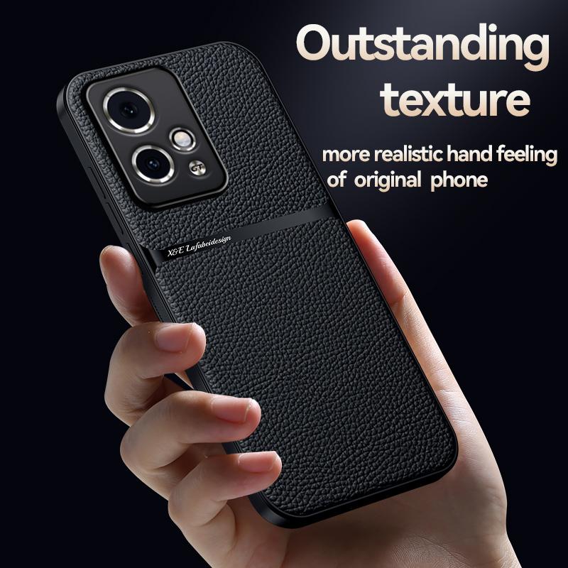 For Honor 90 90 Pro 90 GT Leather Texture Built-in Magnetic TPU Soft Edge Anti-drop Anti-fingerprint Phone Case