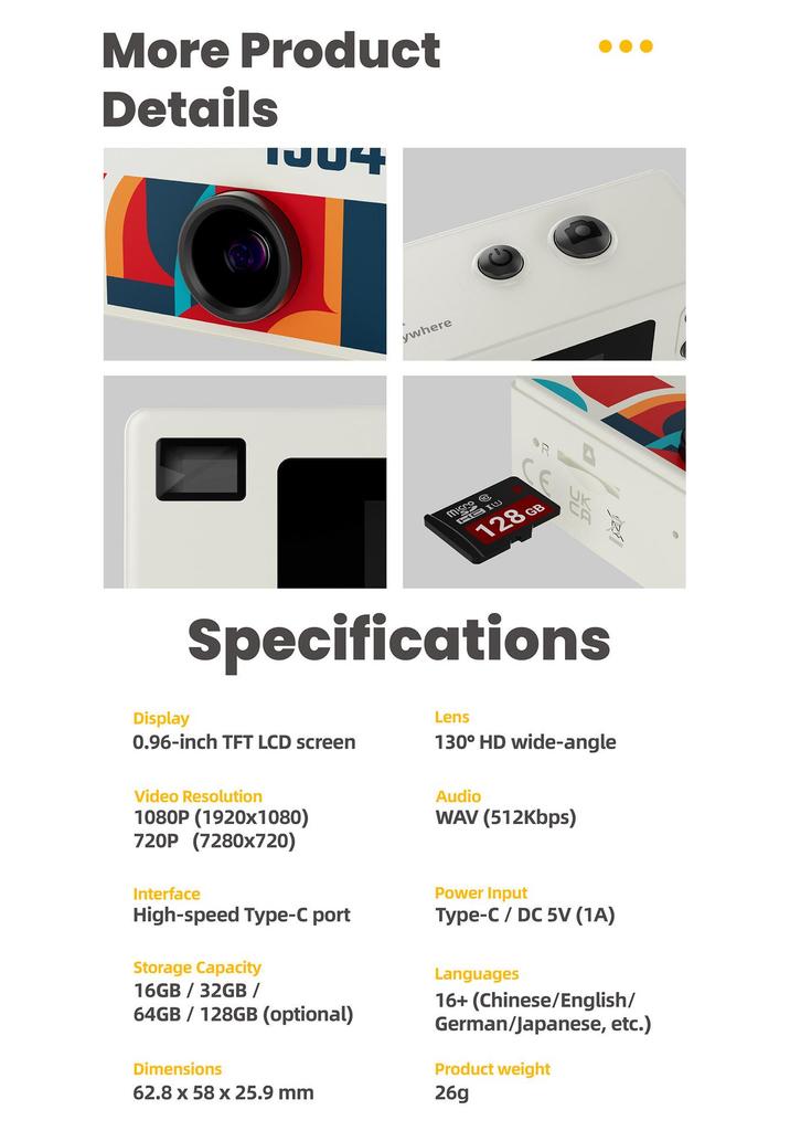 G6 Thumb Mini Digital Camera: Compact Sports and Party Camera for Kids, Ideal for Photos & Videos