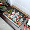 Winter Christmas Snowman Pattern Rug Bedroom Hallway Entrance Door Mat Non-Slip Stain-Resistant Rug Home Decor