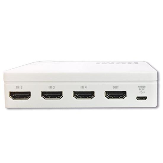 OHM HDMI 4-Port Selector, White, AV-S04S-W