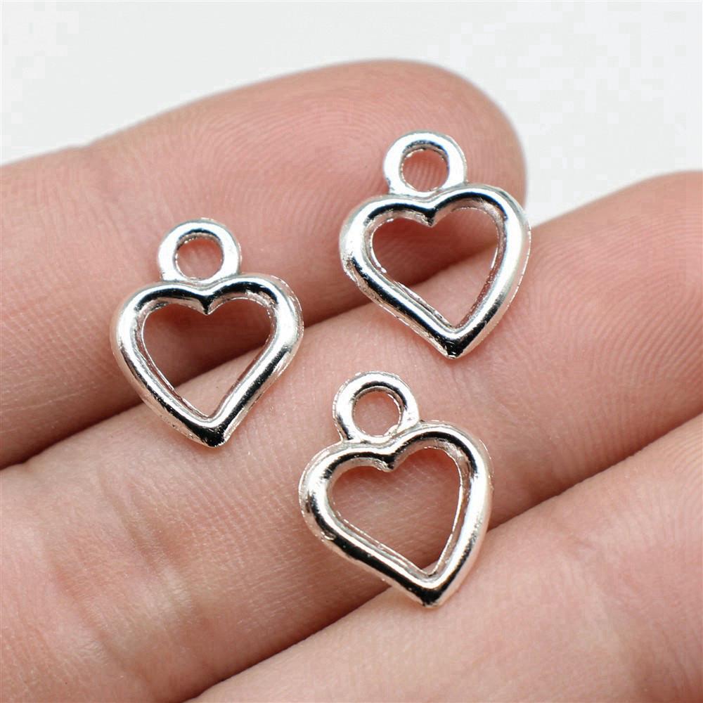 Charms Openwork Heart Pendants Vintage Jewelry Supplies QC068
