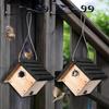 Hanging Wren Bird Houses for Outside Cedar Wooden Bird Houses for Outdoors, Bird Nest with Air Vents Entrance Hole