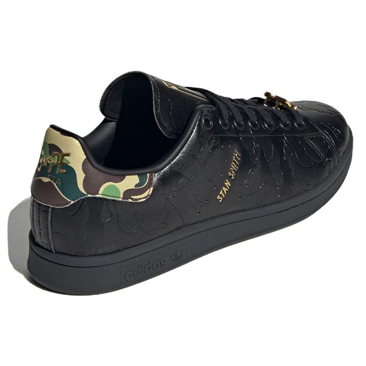 BAPE X Adidas Stan Smith 30th Anniversary - Black Men Sneakers Core-Black Gold-Metallic IG1116