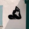 Metall Svart Yoga Väggkonst Skulptur Inomhus Utomhus Dekoration