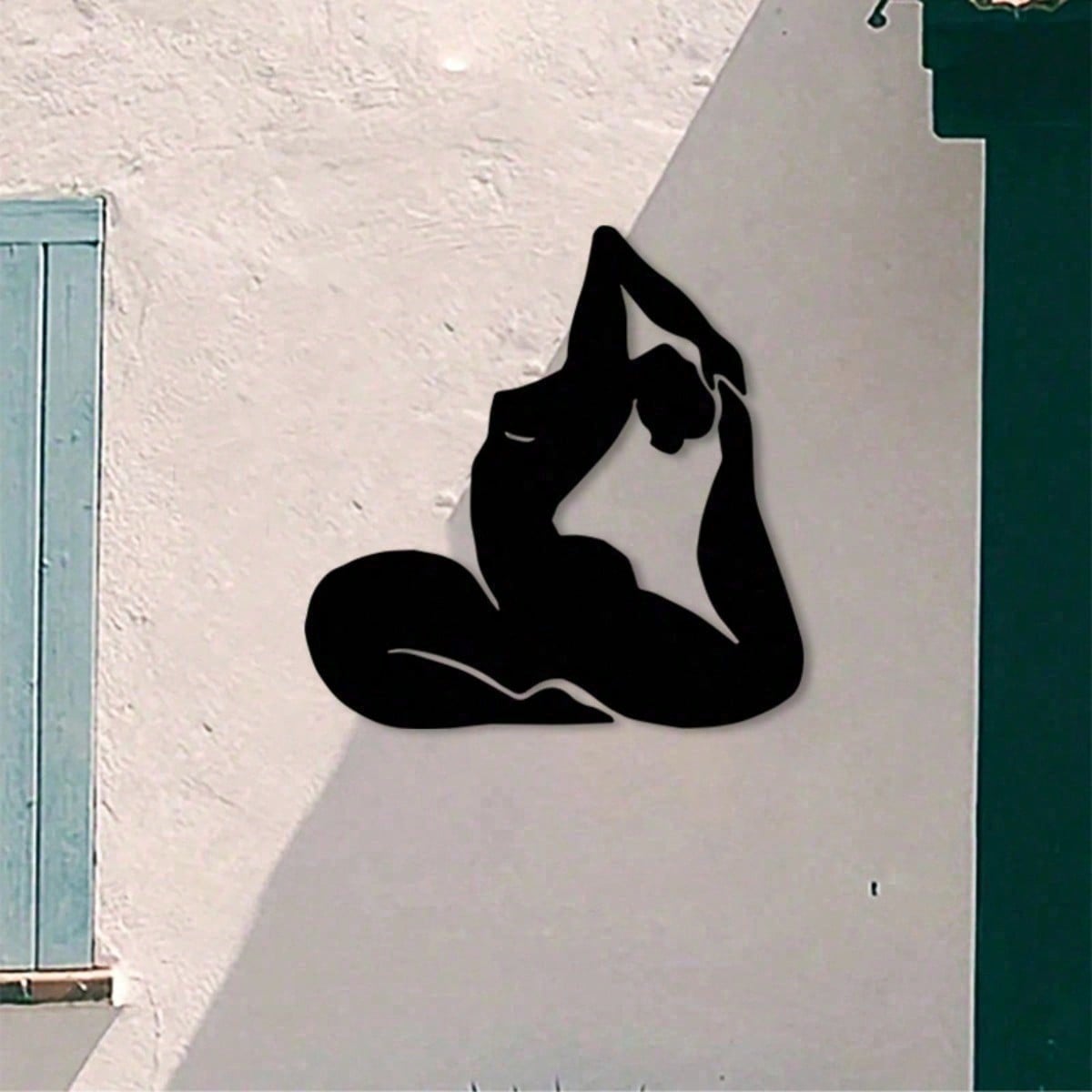 Metal Black Yoga Wall Art Sculpture Indoor Outdoor Decor