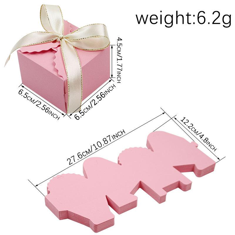 European Candy Box, Five-Color Bow Square Wavy Candy Box, Wedding Gift Packaging Box.