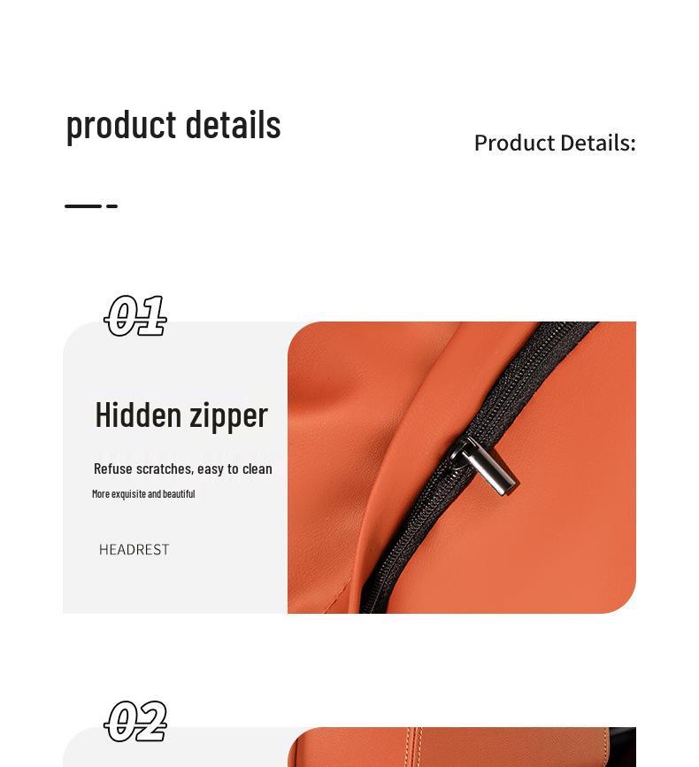 Nappa læder nakkestøtte og lændestøttepude med perforeret design