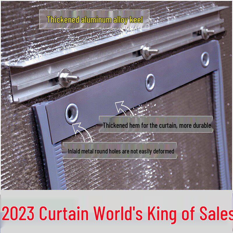 Aluminum Alloy Transparent PVC Magnetic Air Conditioner Door Curtain for Home and Shop 180cm Height