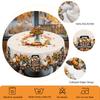 1 Piece Of Thanksgiving Pumpkin Theme Round And Rectangular Tablecloth, Various Sizes, Autum Pumpkin And Fallen Leaf Pattern Printed Plaid Tablecloth,