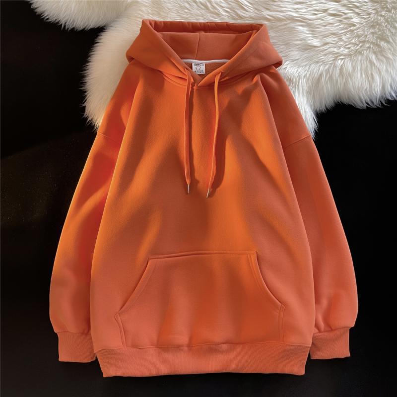Men's Dark Green High-Gloss Heavy Oversized Hooded Sweatshirt for Autumn/Winter, Plus Velvet, Basic Style.