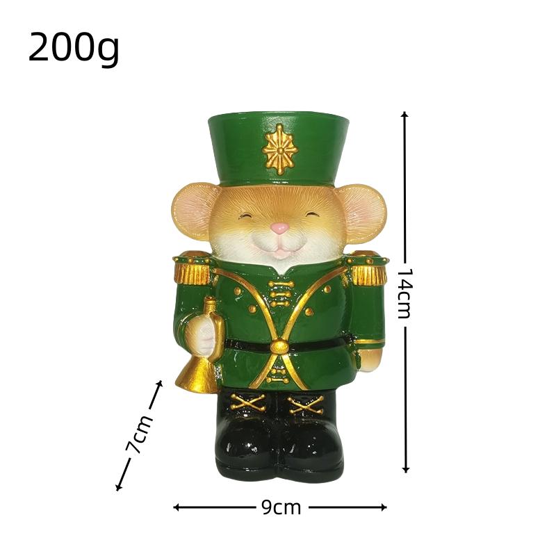 Europäischer Nussknacker Kerzenständer aus Harz Tier Soldat Figuren Weihnachtsdekorationen Braunbär Kerzenhalter Neujahrsornamente