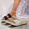 Belt-buckle Thick-soled Shoes Flip-flops Women's Outerwear with Perforated Casual Buckles Beach Flip-flops
