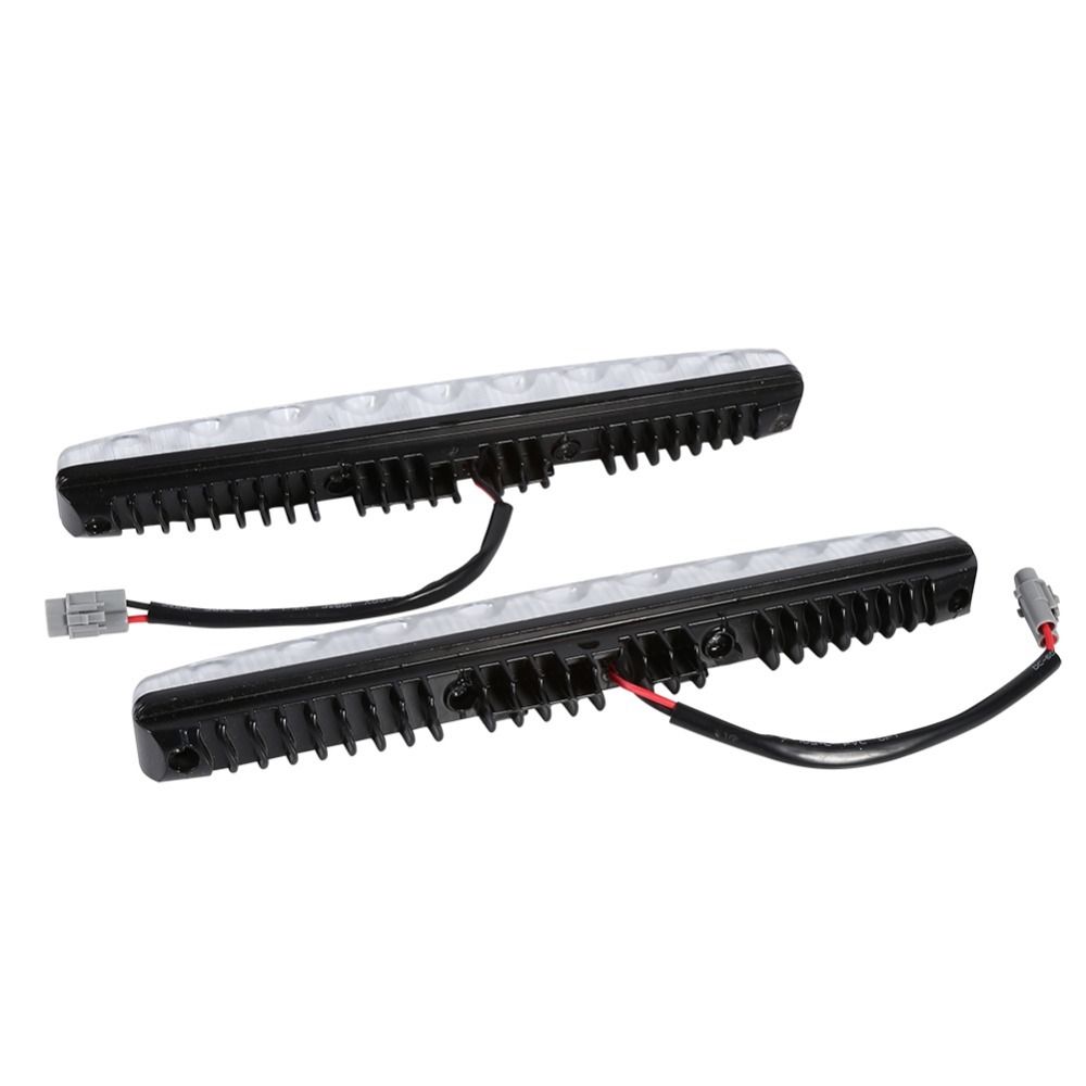 2Pcs 9-LED Car Fog Lights White Color Driving Lamps Energy-Efficient LED Strip Lights  Daytime Use