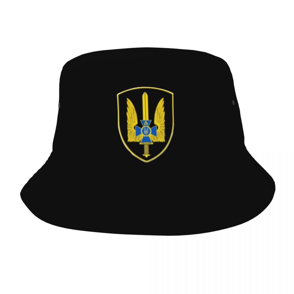 Women Unisex Bucket Hat Ukraine Flag Trident Ukrainian Summer Travel Headwear Lightweight Hiking Fishing FisherUnisex Caps Ispoti Cap