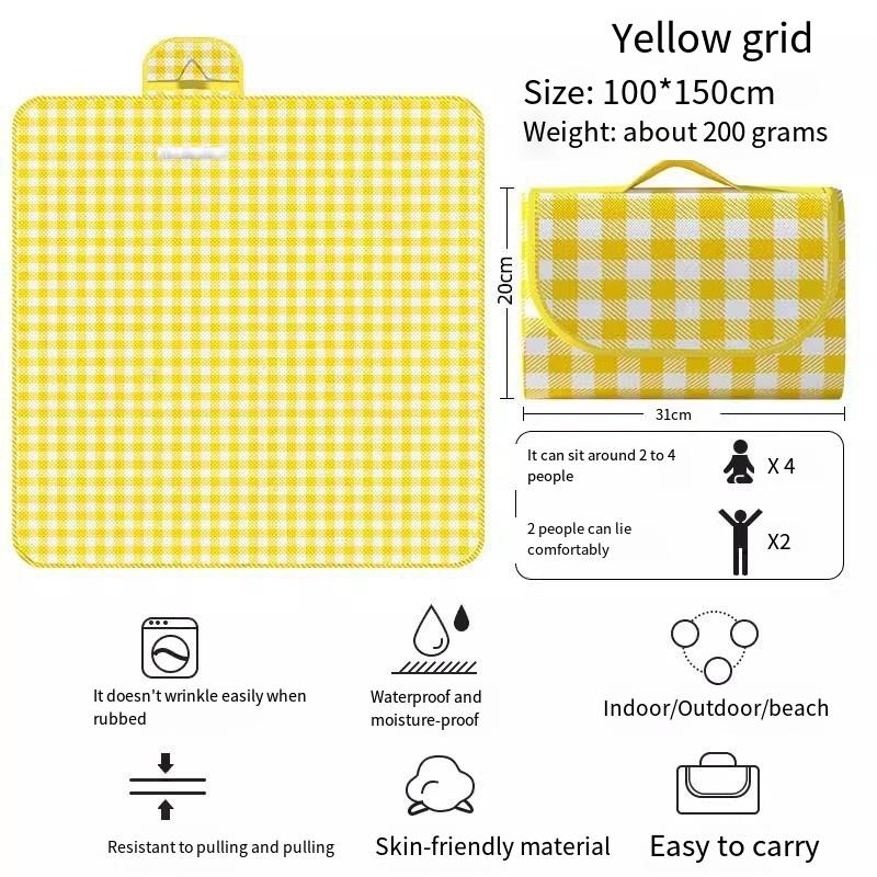 

1шт коврик для пикника влагостойкий коврик для пикника на открытом воздухе водонепроницаемый утолщенный Оксфорд ткань ПЭ нетканый чехол для пикника 100*150cm