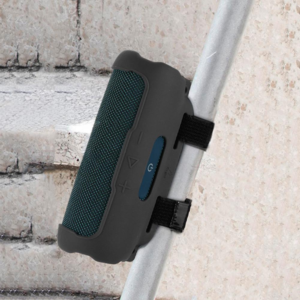 Silicone Case with Shoulder Strap Portable Travel Soft Cover Protective Skin Case for JBL FLIP 7 Bluetooth-compatible Speaker