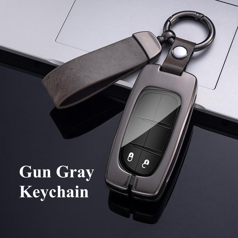 Metal Zinc Car Remote Key Cover Case Fob For Dodge Ram 1500 Journey Charger Dart Challenger Durango For Fiat Jeep Key Ring Shell