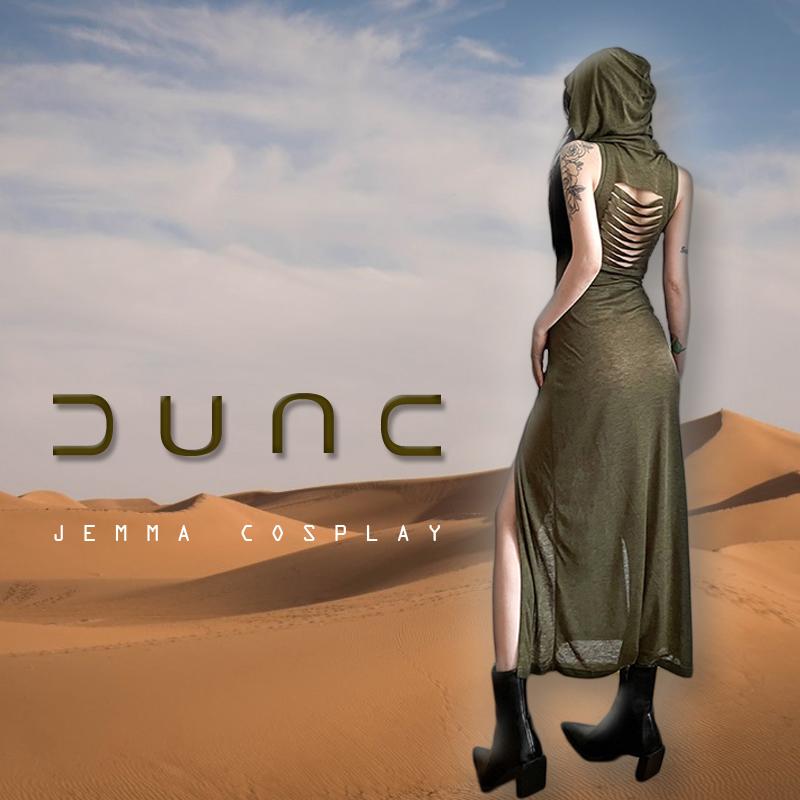 Wasteland Aesthetics Dune Косплей Сексуальные летние платья с капюшоном CyberPunk Gothic Witch Queen Y2K Streetwear Костюмы на Хэллоуин