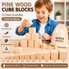 10pcs Natural Wooden Cube Unfinished Blank Handmade Material Kids Toy Wooden Square Block