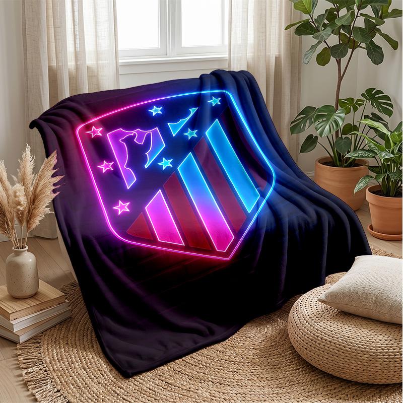 Atletico Madrid Theme blanket Soft Flannel Fleece Blanket Warm Lightweight Throw Blanket for Home Sofa Bed