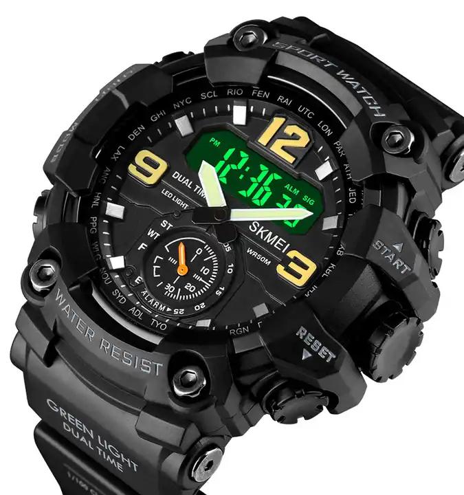 Skmei 1637 Hot Sale Digital Watch Unisex Silicone Band Dual Display LED Waterproof Outdoor Tactical Daily Use Sport Watch Skmei 1637