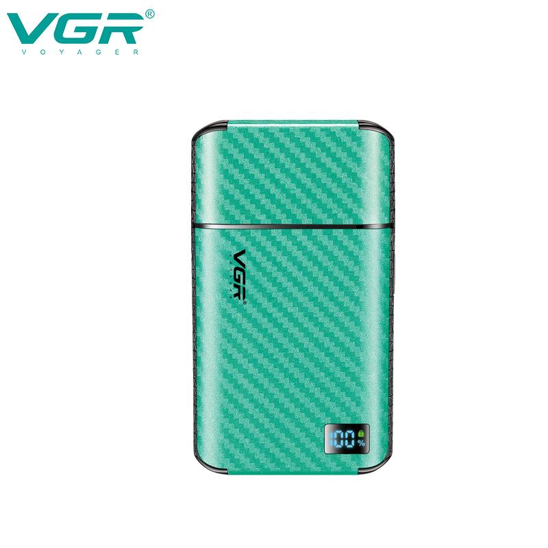 

2026 VGR Men s Personal Shaver Household Convenient Shaver Reciprocating Blade Washable Metal Body Intelligent Digital Shaver Safe and Hygienic V-369 зелёный