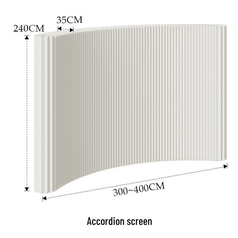18-Panel Curved Folding Screen Divider – Japanese Style Retractable Wall for Live Broadcasts