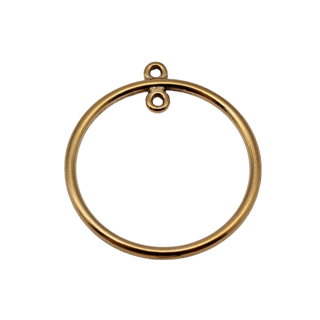 Irregular Oval Frame Connectors Moon Hammered Texture Links For Earring Making