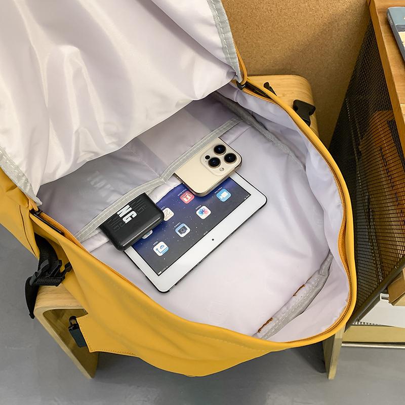 Men Large Capacity Backpack Women Solid Color Backpack Junior Senior High School Student Schoolbag