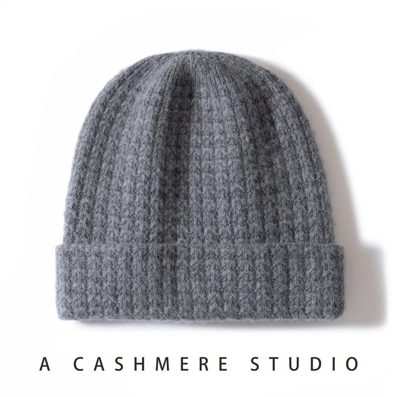 Autumn and Winter New Cashmere Hat Women's Thickened Versatile Wool Hat Simple and Fashionable Knitted Hat Thermal Hat