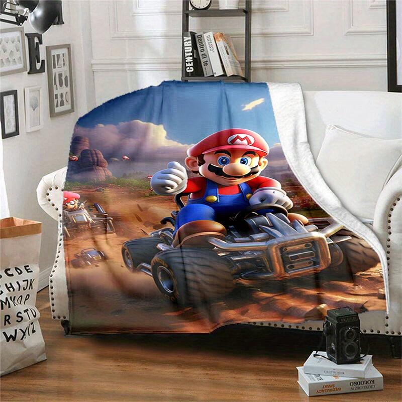 1pcSuper Mario Kart Inspired Plush Blanket - Soft, Comfortable, All-Season Gift for Gamers and FansB06014m