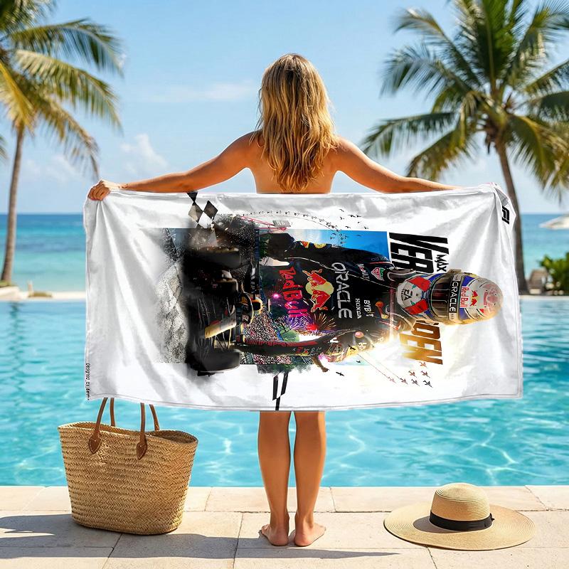 Asciugamano da Spiaggia alla Moda Max Verstappen Portatile Morbido Asciugatura Rapida per Nuoto Campeggio Vacanze