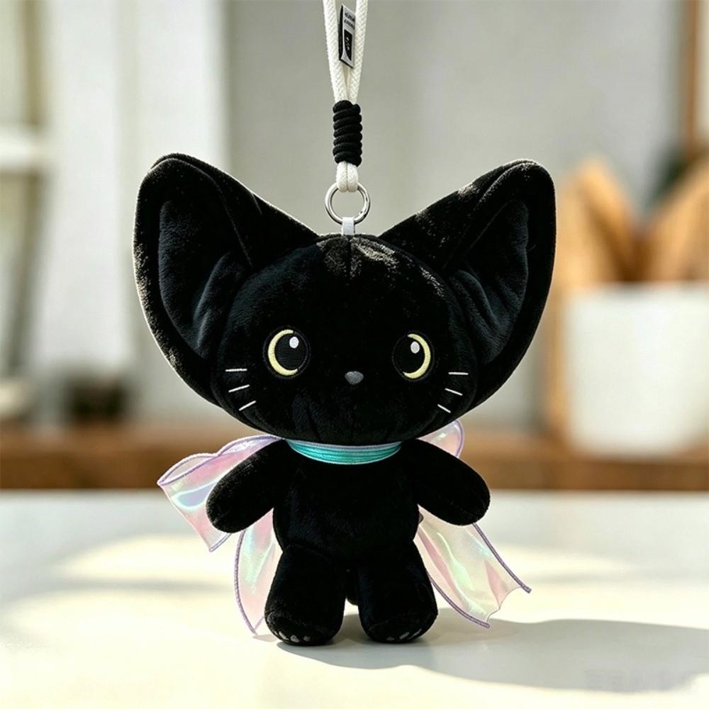 Plush Kitten Stuffed Doll Big Ears Bag Charm Kawaii Cat Keychain Christmas Party Gifts