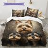 Yorkshire Terrier Pattern Bedding Home Decoration Birthday Gift (1 * Duvet Cover + 2 * Pillowcase, Without Core)